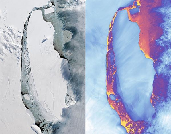 Спутники НАСА наконец получили фото мегаайсберга размером с Эстонию